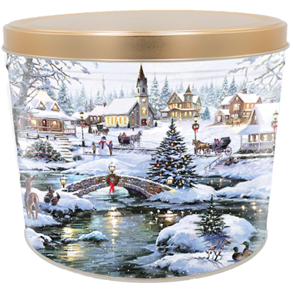 Holiday Two Gallon Gourmet Popcorn Tins